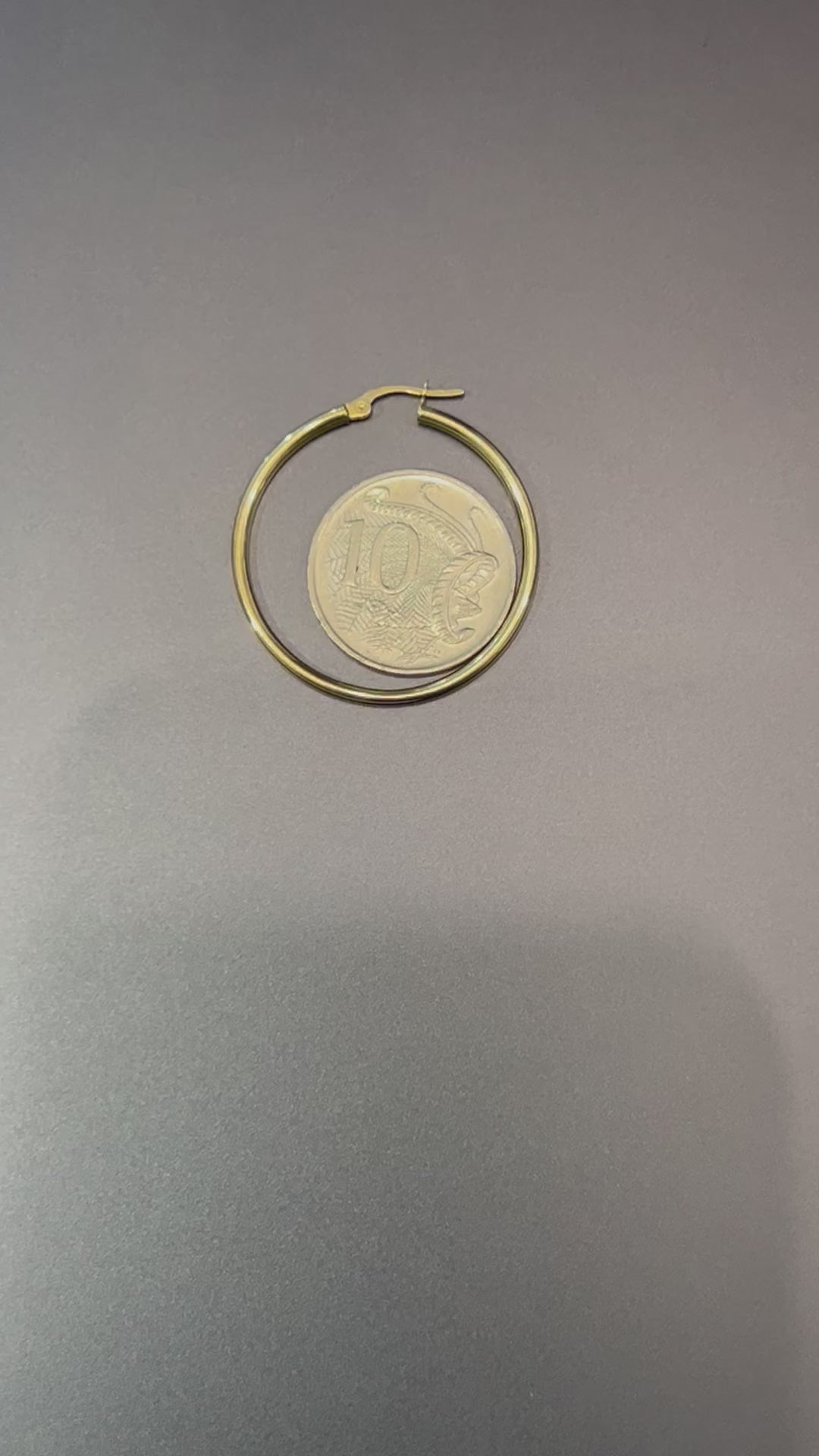 9ct Yellow Gold Plain Hoop Earrings - 30mm