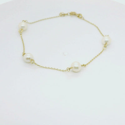 9ct yellow gold scattered Pearl Bracelet