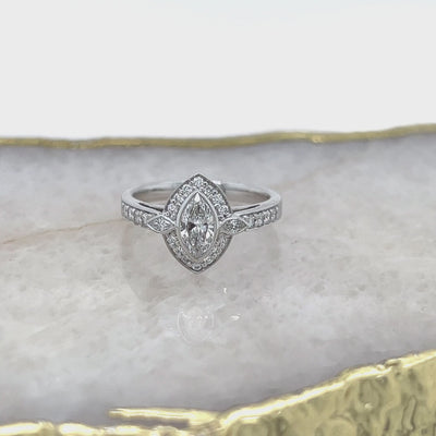 18ct. White Gold Marquise Diamond Ring