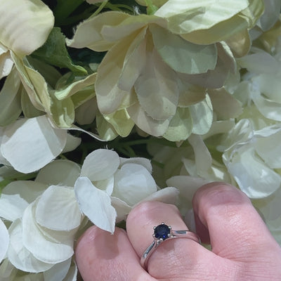 Australian blue Sapphire Solitaire Ring.