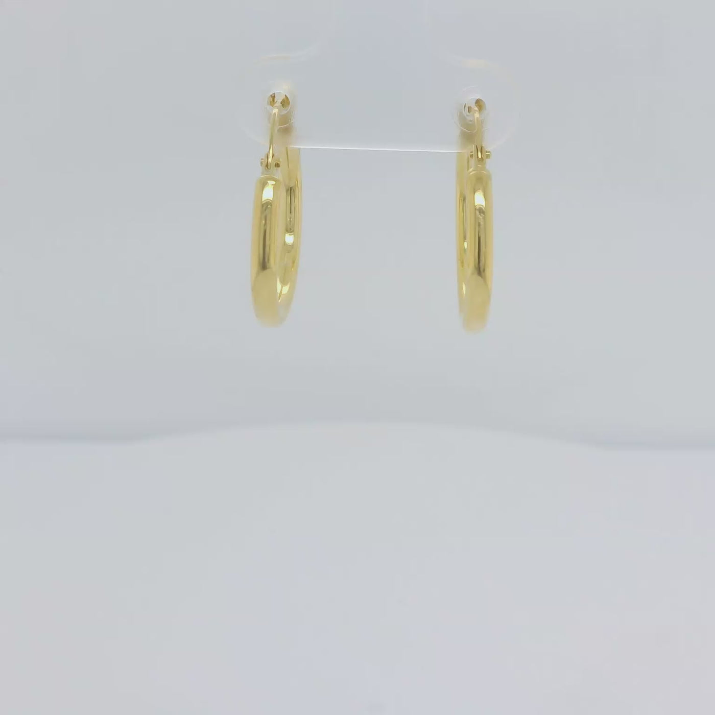 9ct Yellow Gold Silver Filled Hoop Polished Finish Earrings.- 15mm