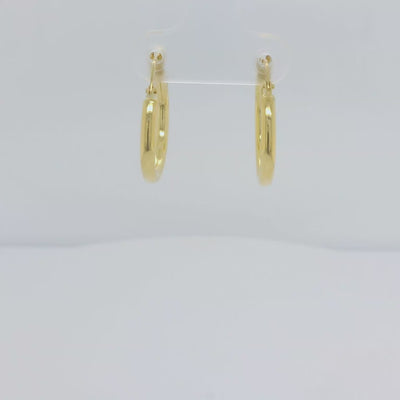 9ct Yellow Gold Silver Filled Hoop Polished Finish Earrings.- 15mm