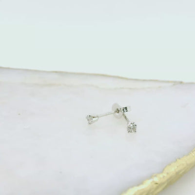 9ct White Gold Diamond Stud Earrings. - 0.13ct