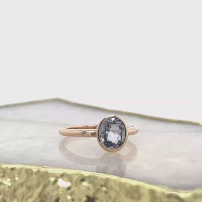 9ct Rose Gold Silver Spinel Dress Ring.