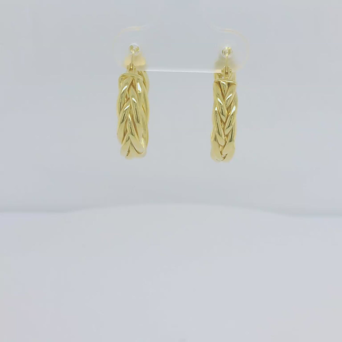 9ct Gold Plaited hoop Earrings.