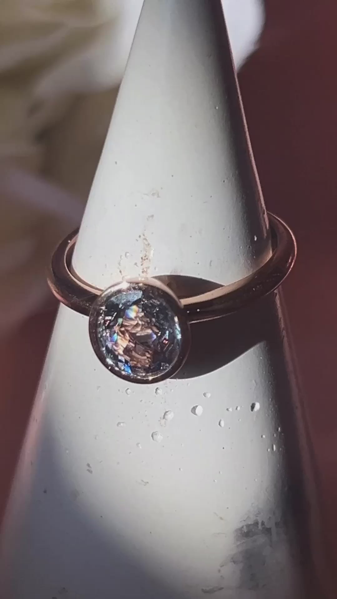 9ct Rose Gold Silver Spinel Dress Ring.