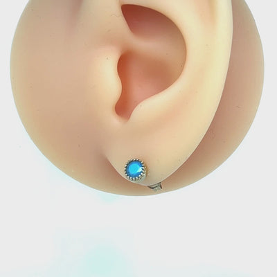 9ct Gold Turquoise Stud Earrings.