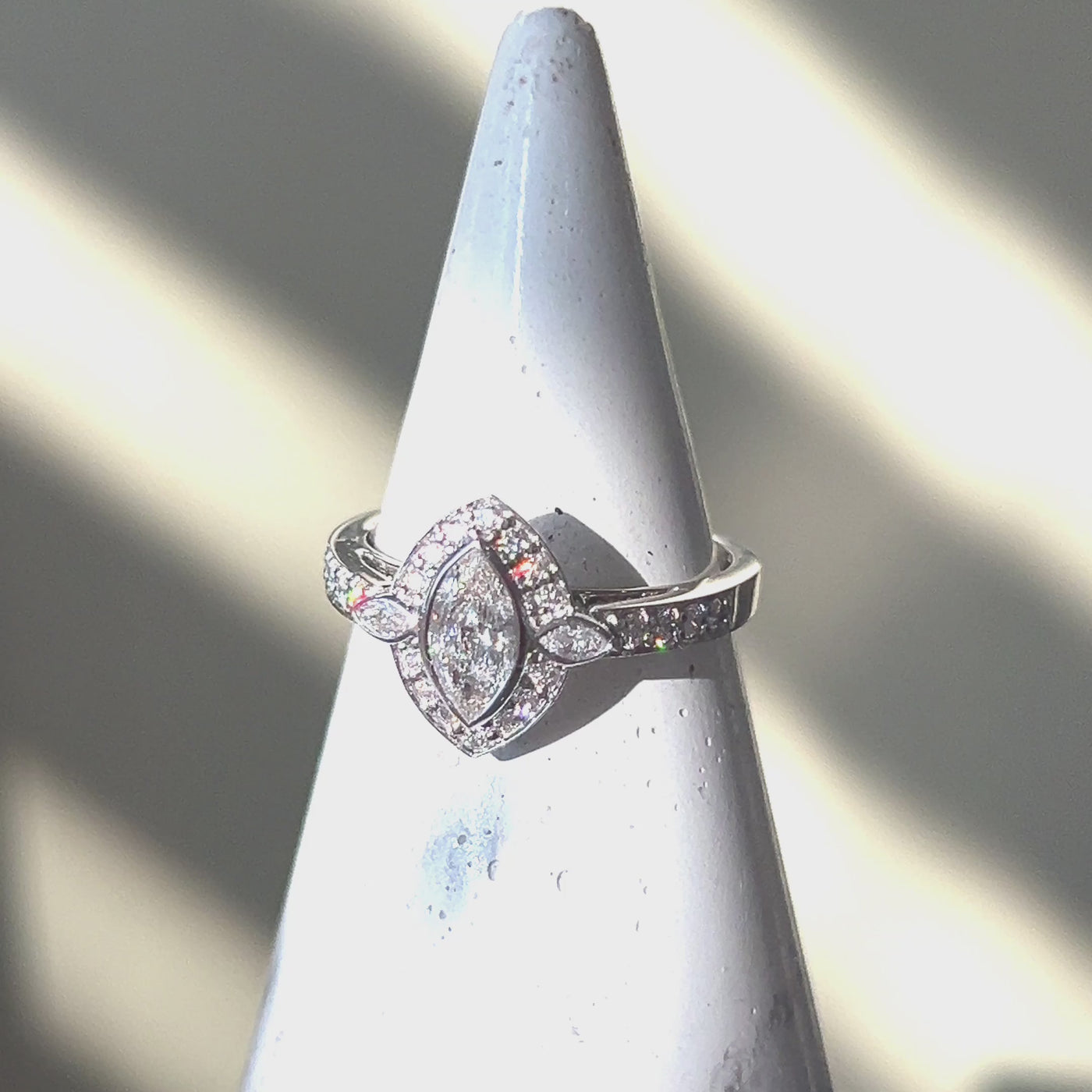 18ct. White Gold Marquise Diamond Ring