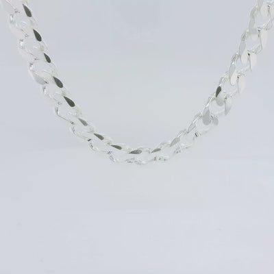 Sterling Silver Mens Heavy Curb Link Chain - 55cm.