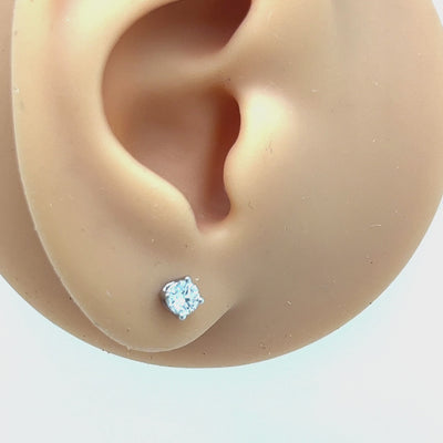 Labgrown Diamond Solitaire Stud Earrings 0.40 Carats in 9ct White Gold.