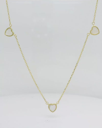 9ct Yellow Gold Mother-of-Pearl Heart Necklace